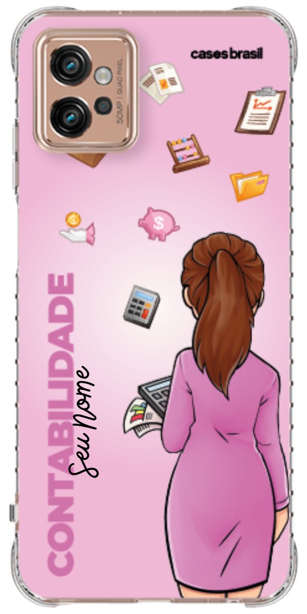 Capinha para Celular Contabilidade - Boneca Profissão Com Fundo