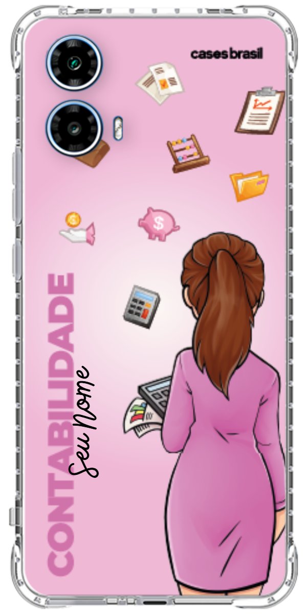 Capinha para Celular Contabilidade - Boneca Profissão Com Fundo