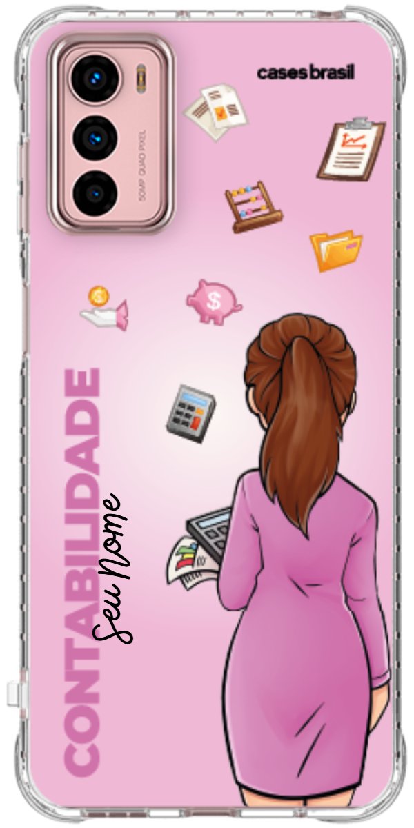Capinha para Celular Contabilidade - Boneca Profissão Com Fundo