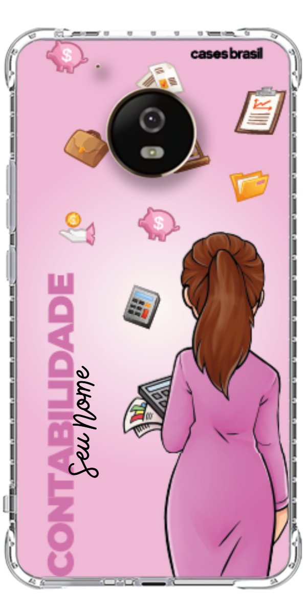 Capinha para Celular Contabilidade - Boneca Profissão Com Fundo