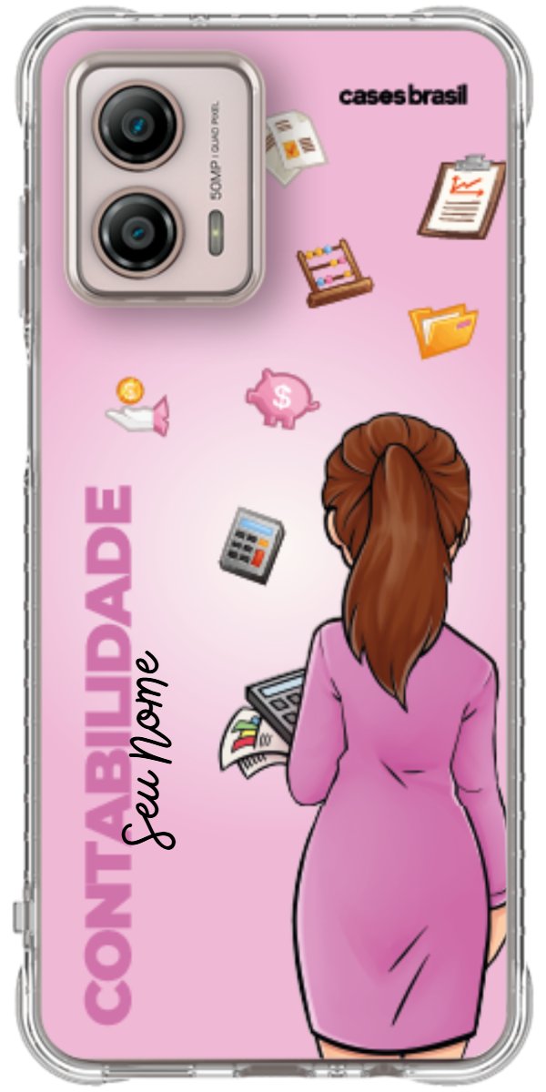 Capinha para Celular Contabilidade - Boneca Profissão Com Fundo