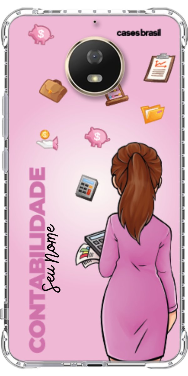 Capinha para Celular Contabilidade - Boneca Profissão Com Fundo