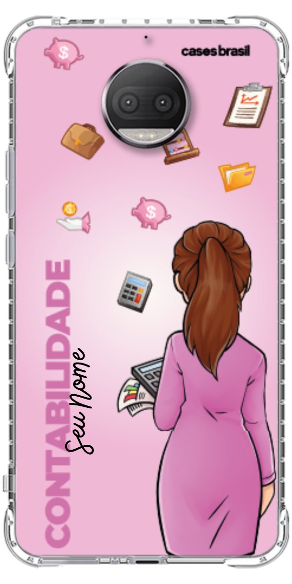 Capinha para Celular Contabilidade - Boneca Profissão Com Fundo