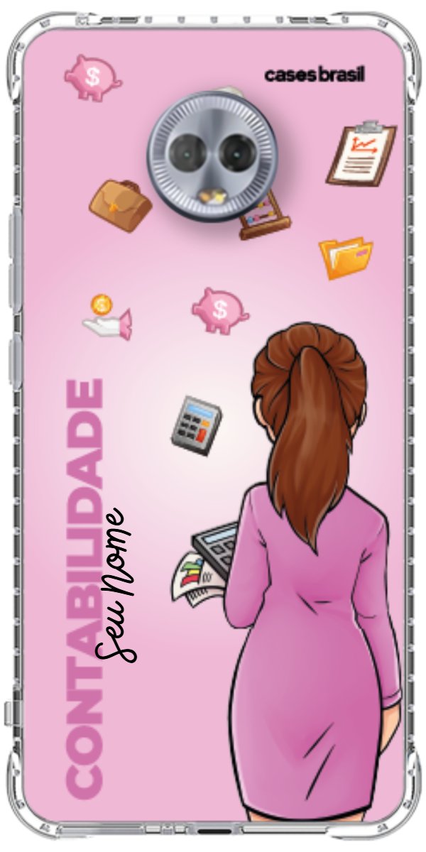 Capinha para Celular Contabilidade - Boneca Profissão Com Fundo