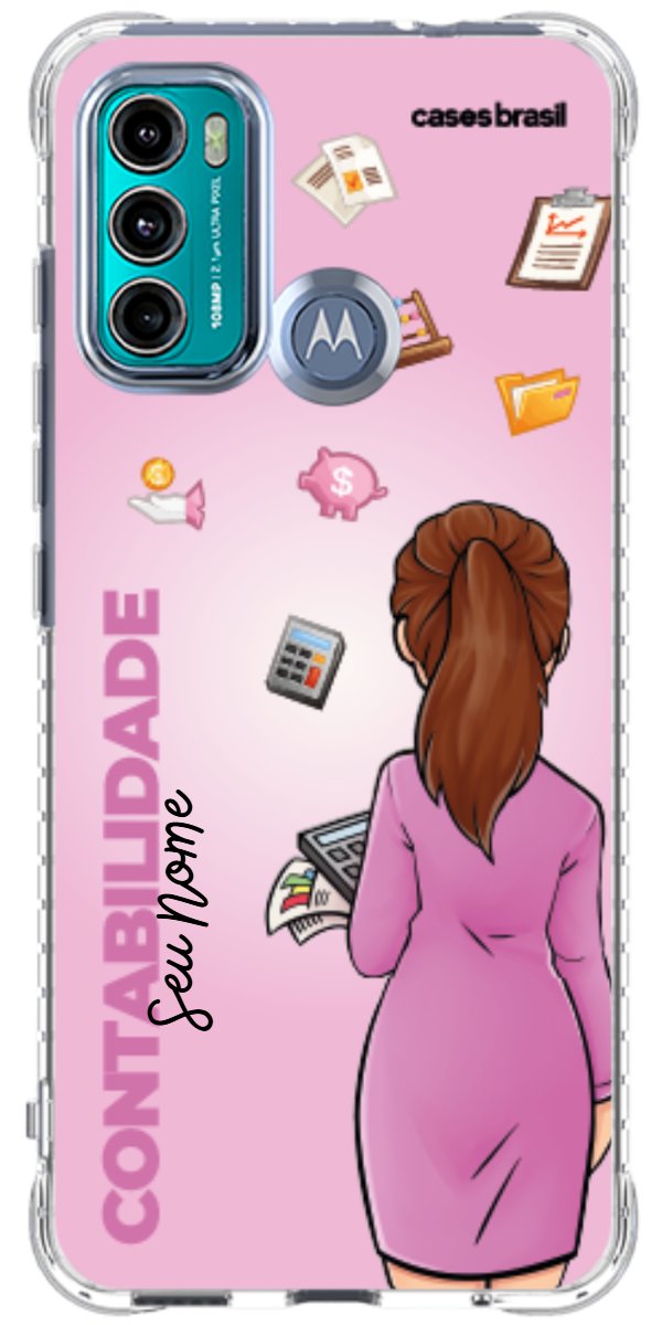 Capinha para Celular Contabilidade - Boneca Profissão Com Fundo