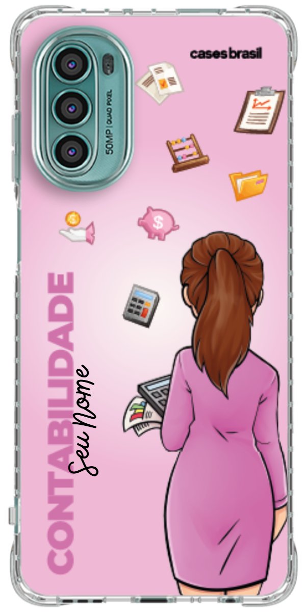 Capinha para Celular Contabilidade - Boneca Profissão Com Fundo