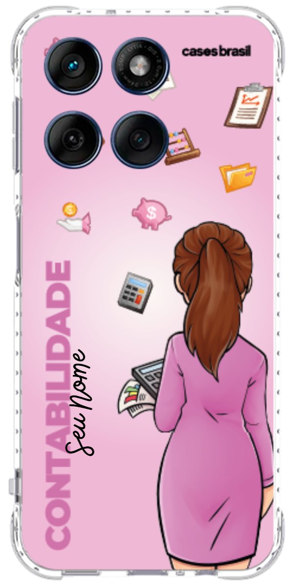 Capinha para Celular Contabilidade - Boneca Profissão Com Fundo