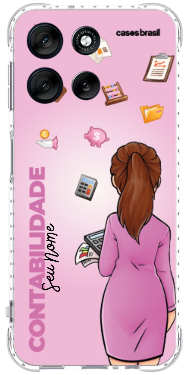 Capinha para Celular Contabilidade - Boneca Profissão Com Fundo