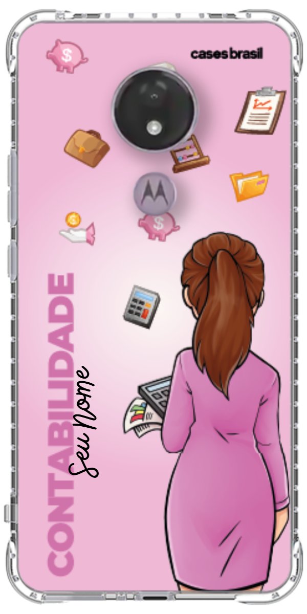 Capinha para Celular Contabilidade - Boneca Profissão Com Fundo
