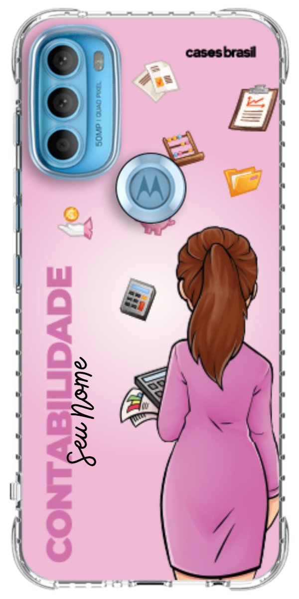 Capinha para Celular Contabilidade - Boneca Profissão Com Fundo