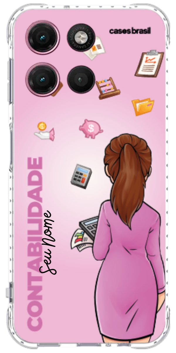 Capinha para Celular Contabilidade - Boneca Profissão Com Fundo