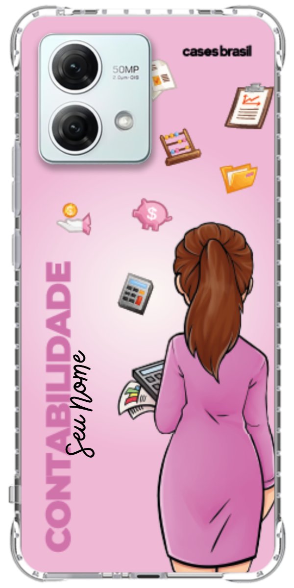 Capinha para Celular Contabilidade - Boneca Profissão Com Fundo
