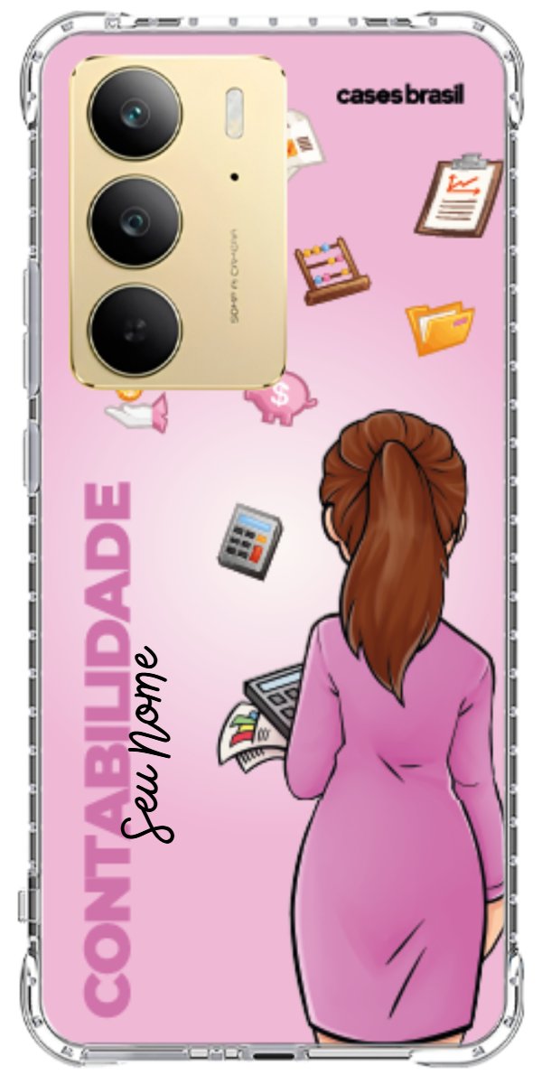 Capinha para Celular Contabilidade - Boneca Profissão Com Fundo