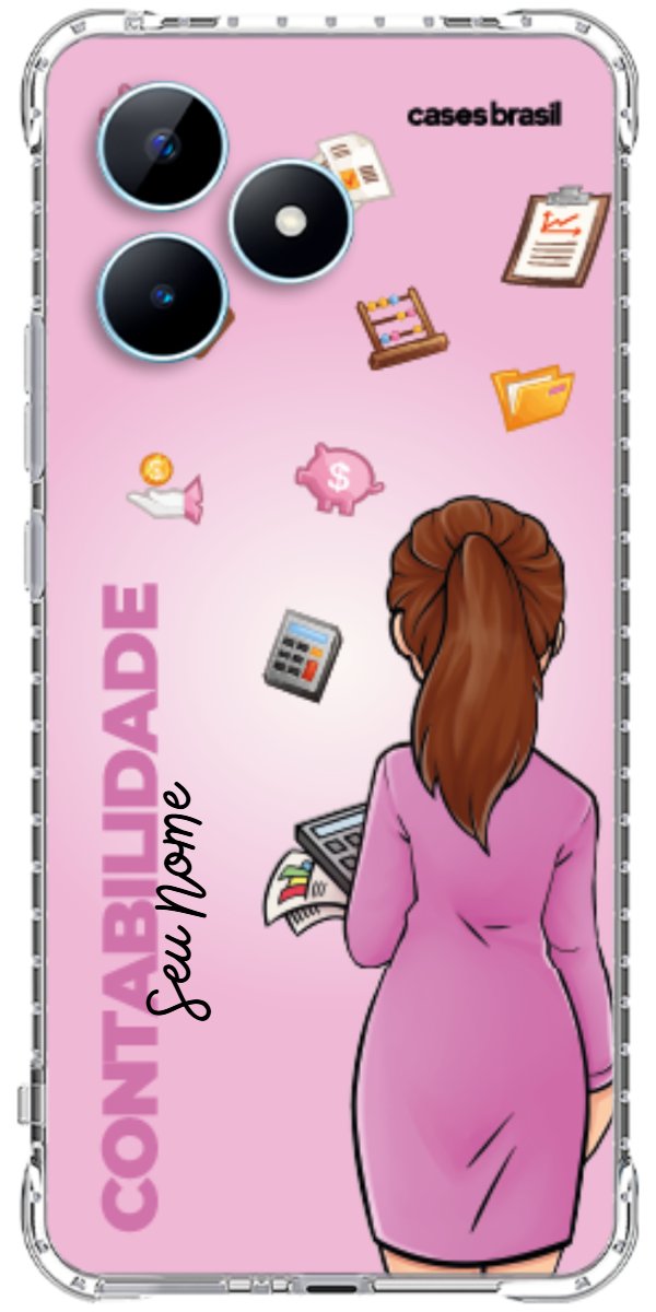 Capinha para Celular Contabilidade - Boneca Profissão Com Fundo
