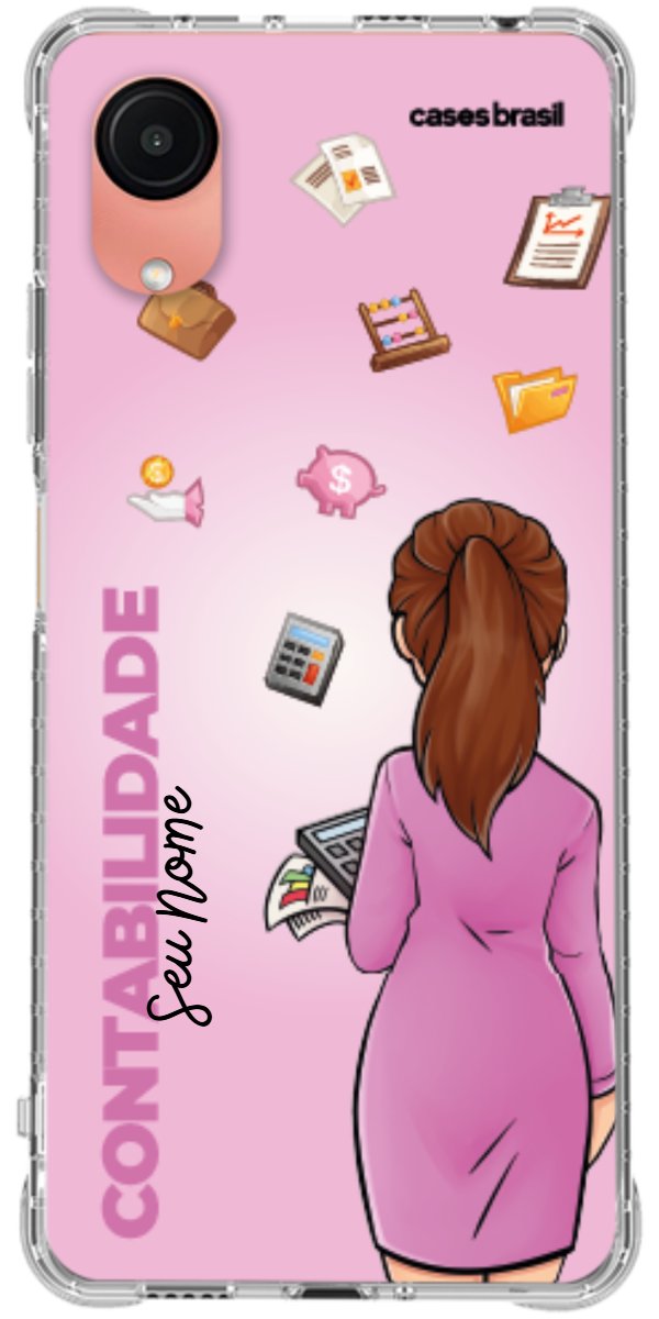 Capinha para Celular Contabilidade - Boneca Profissão Com Fundo