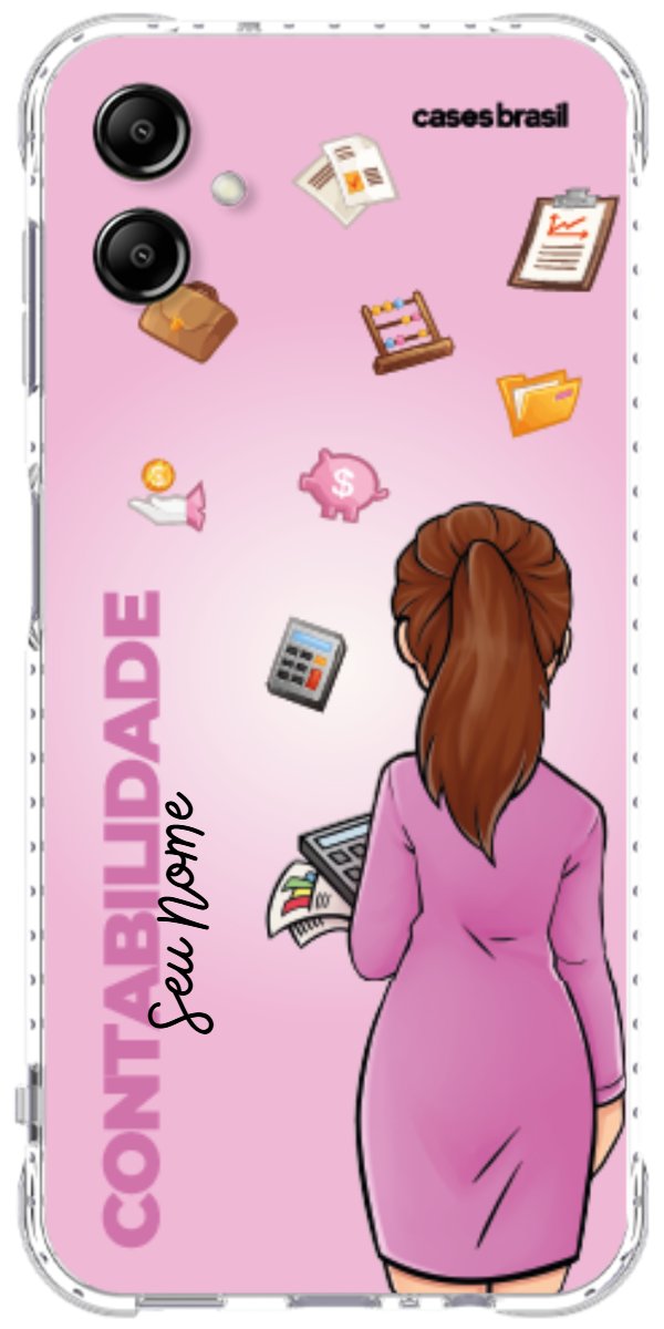 Capinha para Celular Contabilidade - Boneca Profissão Com Fundo