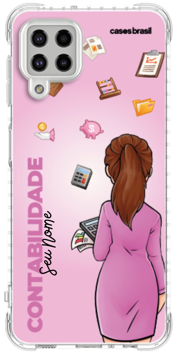 Capinha para Celular Contabilidade - Boneca Profissão Com Fundo