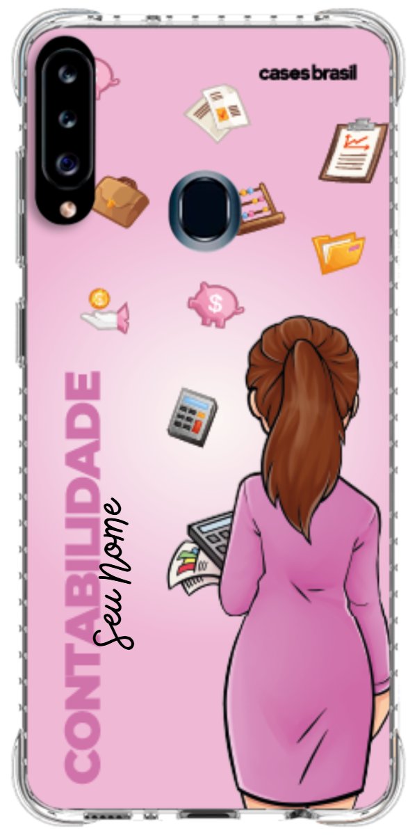 Capinha para Celular Contabilidade - Boneca Profissão Com Fundo