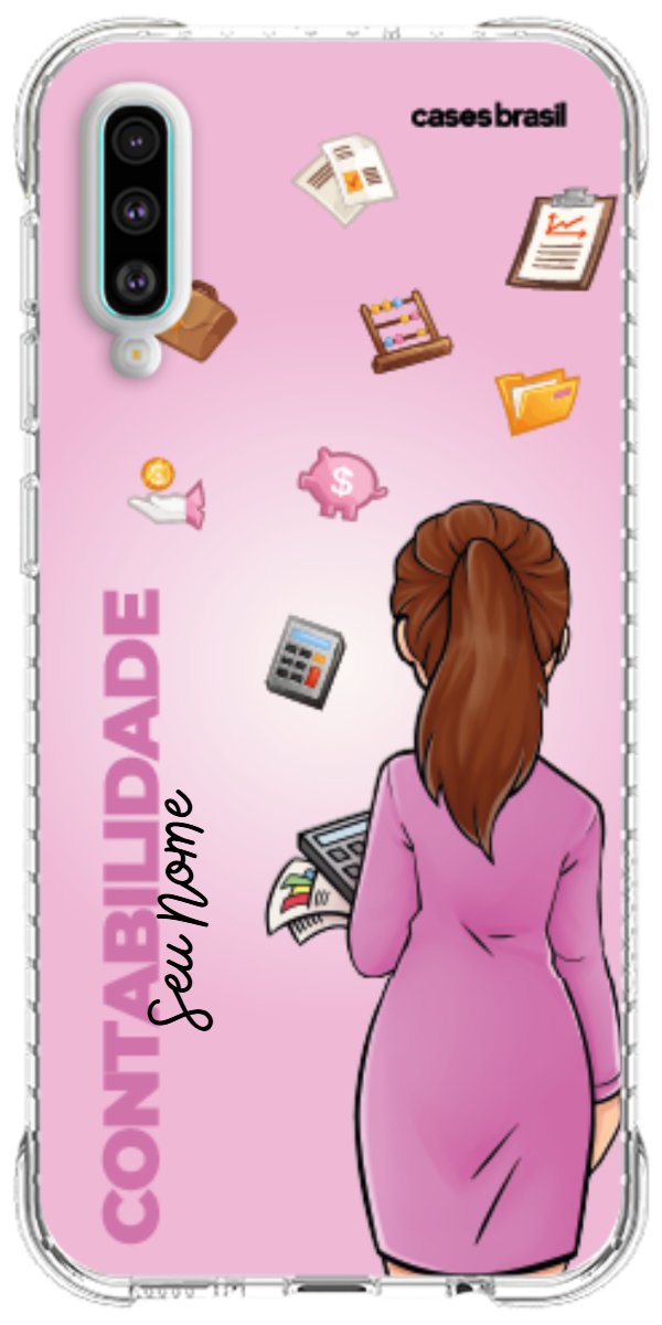 Capinha para Celular Contabilidade - Boneca Profissão Com Fundo