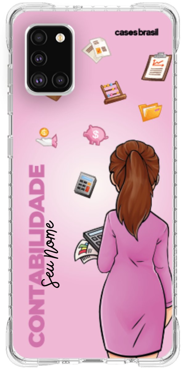 Capinha para Celular Contabilidade - Boneca Profissão Com Fundo