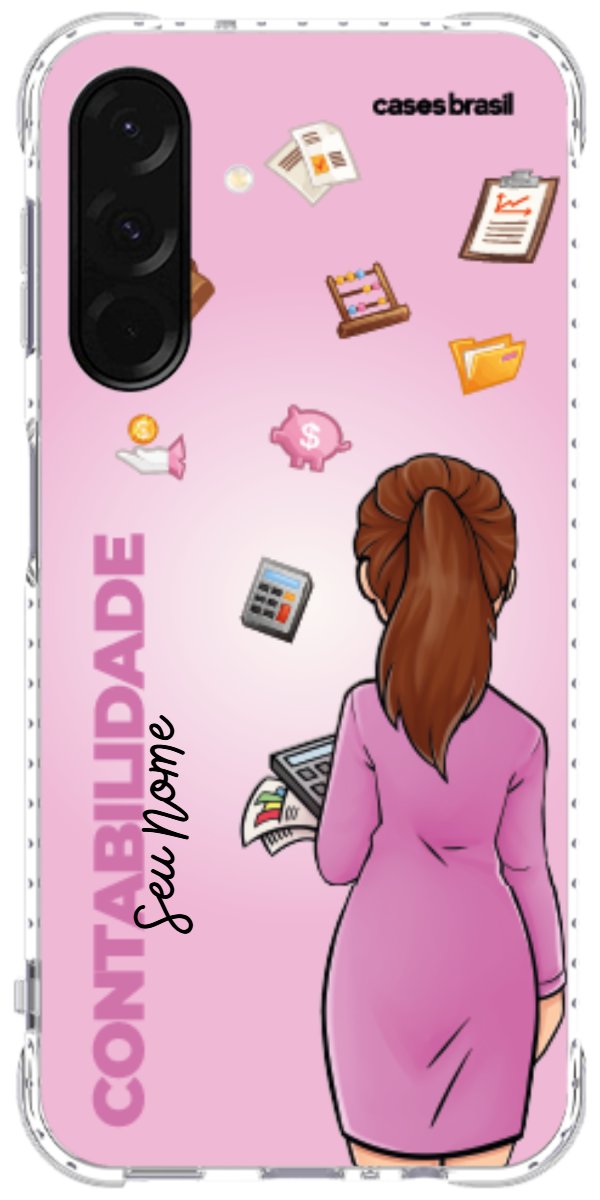 Capinha para Celular Contabilidade - Boneca Profissão Com Fundo
