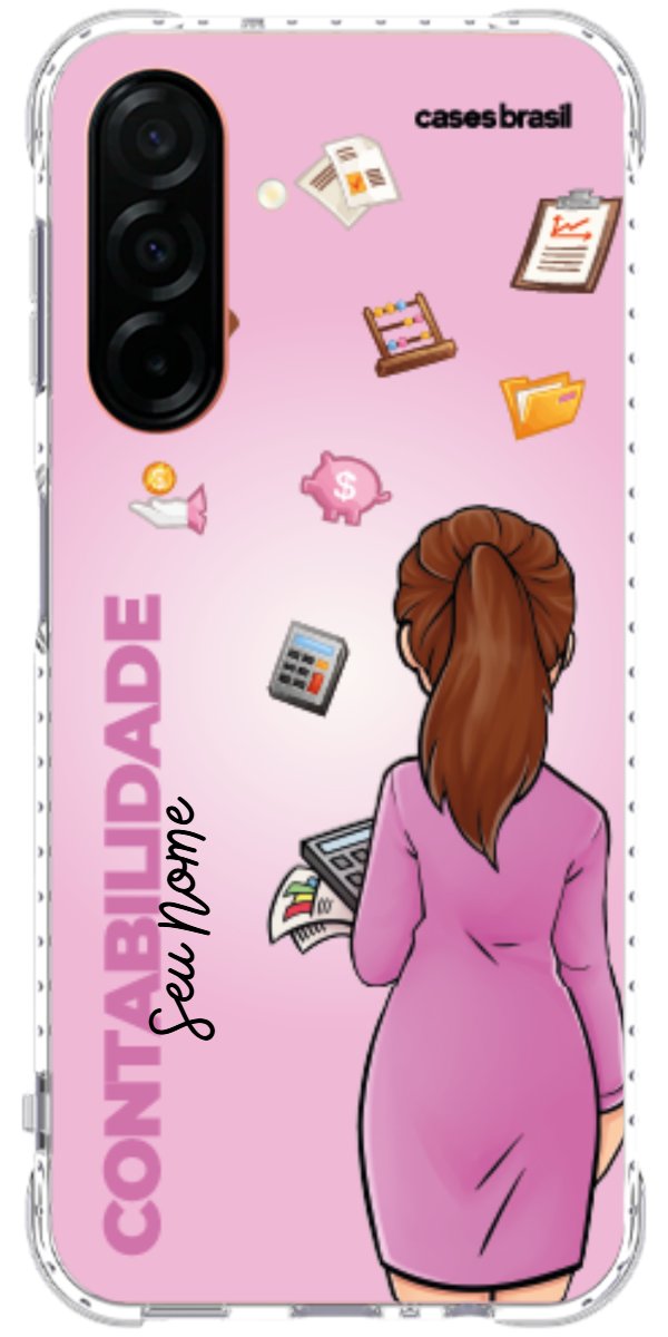 Capinha para Celular Contabilidade - Boneca Profissão Com Fundo