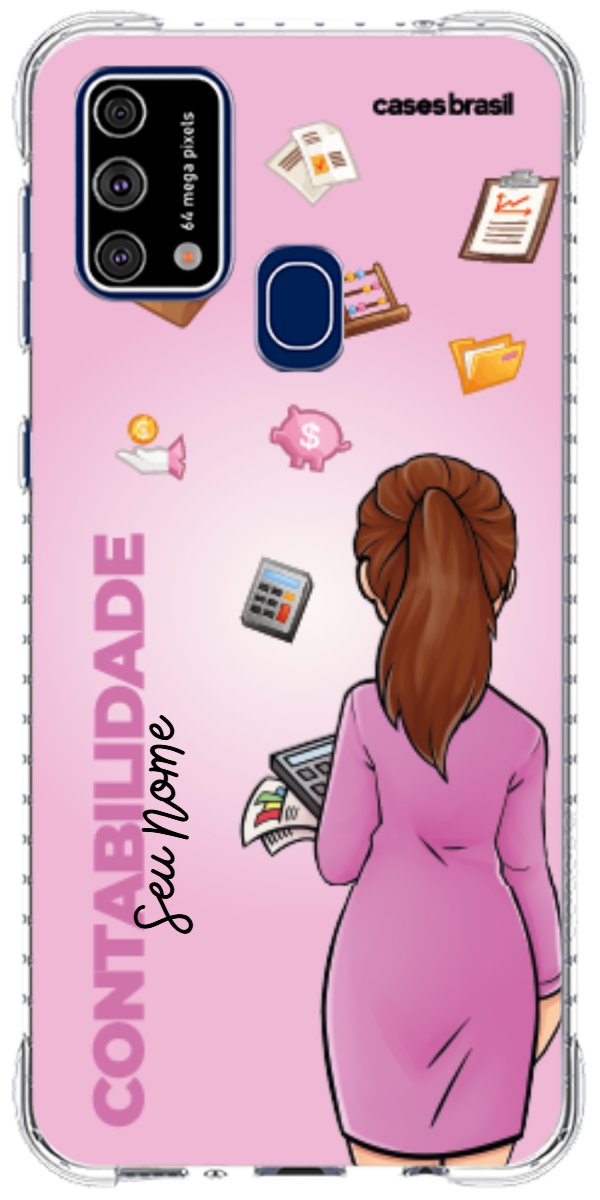 Capinha para Celular Contabilidade - Boneca Profissão Com Fundo
