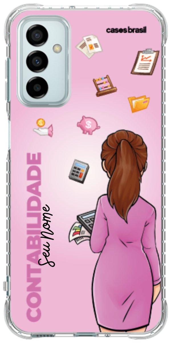Capinha para Celular Contabilidade - Boneca Profissão Com Fundo