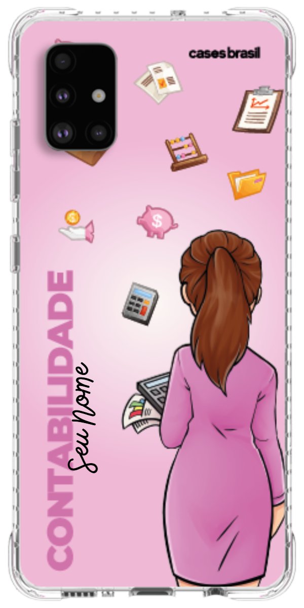Capinha para Celular Contabilidade - Boneca Profissão Com Fundo