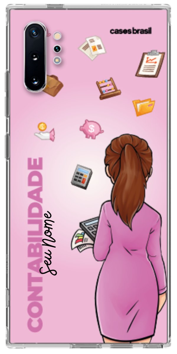 Capinha para Celular Contabilidade - Boneca Profissão Com Fundo