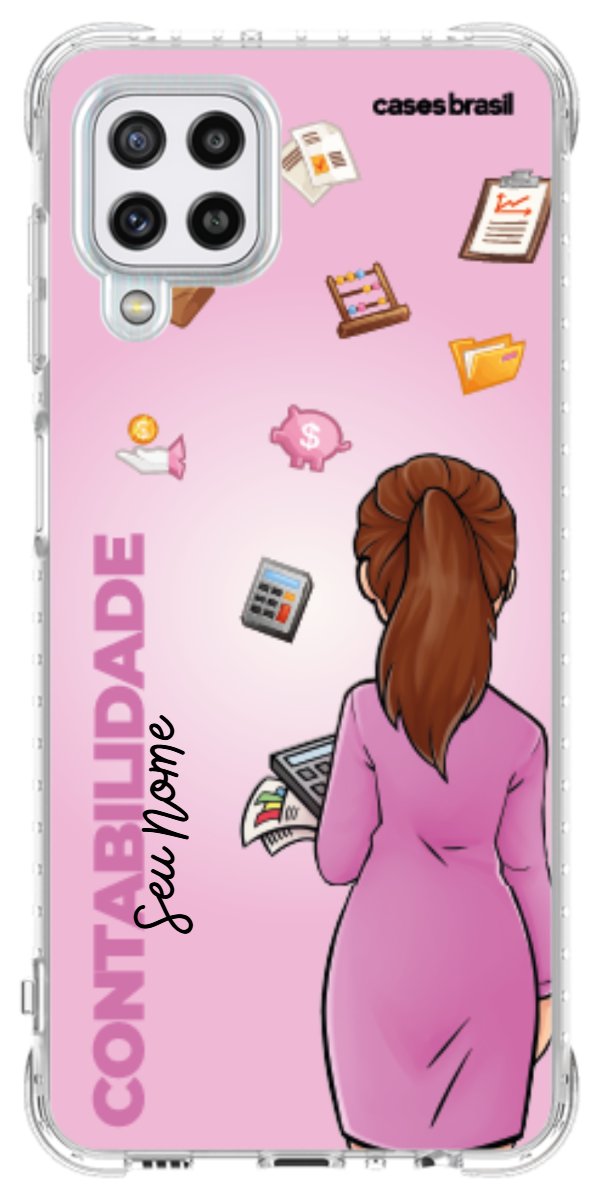 Capinha para Celular Contabilidade - Boneca Profissão Com Fundo