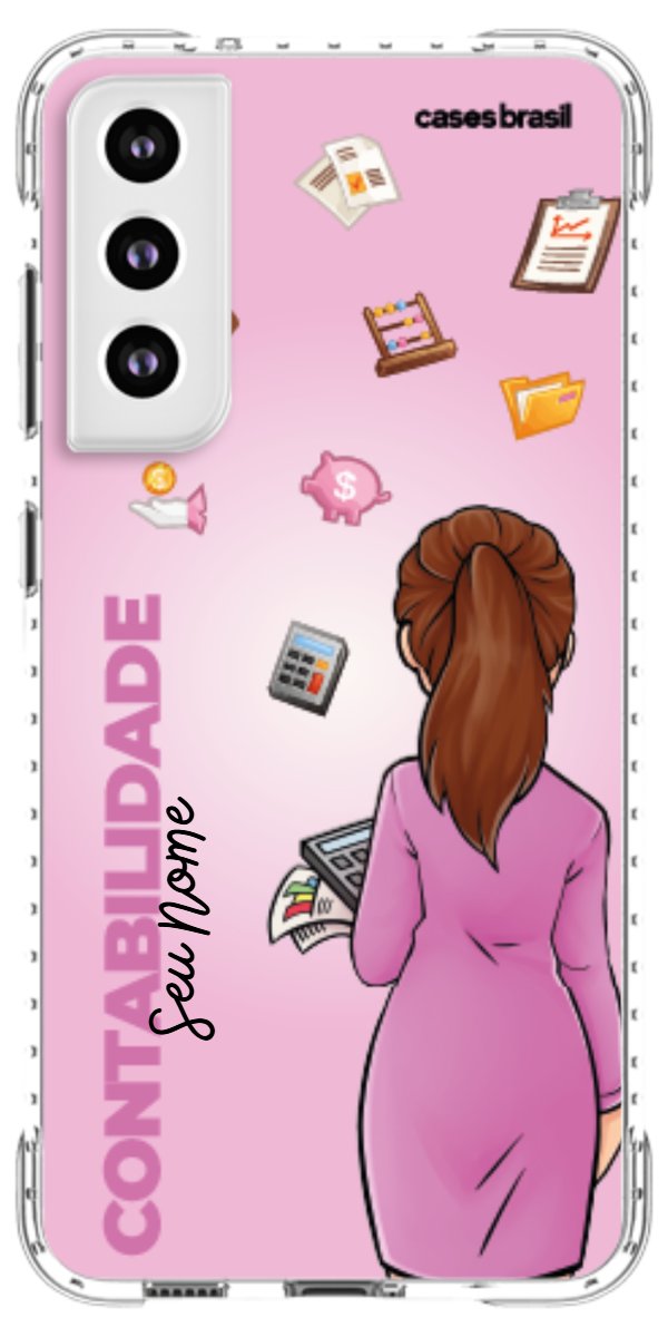 Capinha para Celular Contabilidade - Boneca Profissão Com Fundo