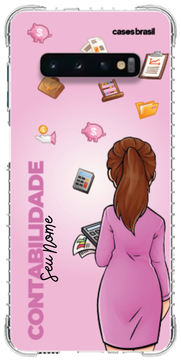 Capinha para Celular Contabilidade - Boneca Profissão Com Fundo