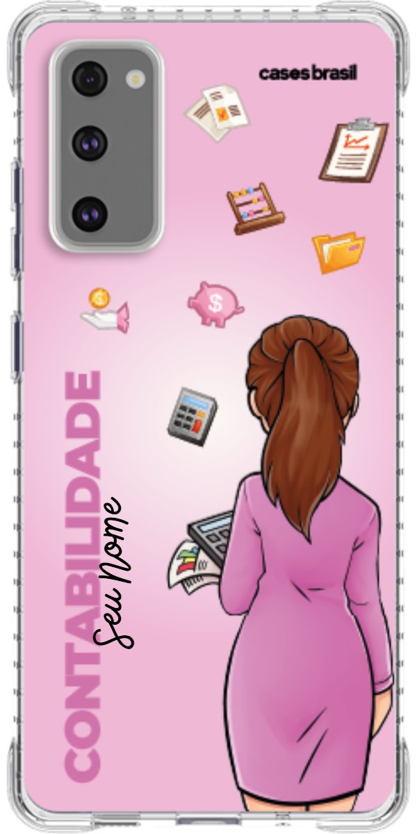 Capinha para Celular Contabilidade - Boneca Profissão Com Fundo