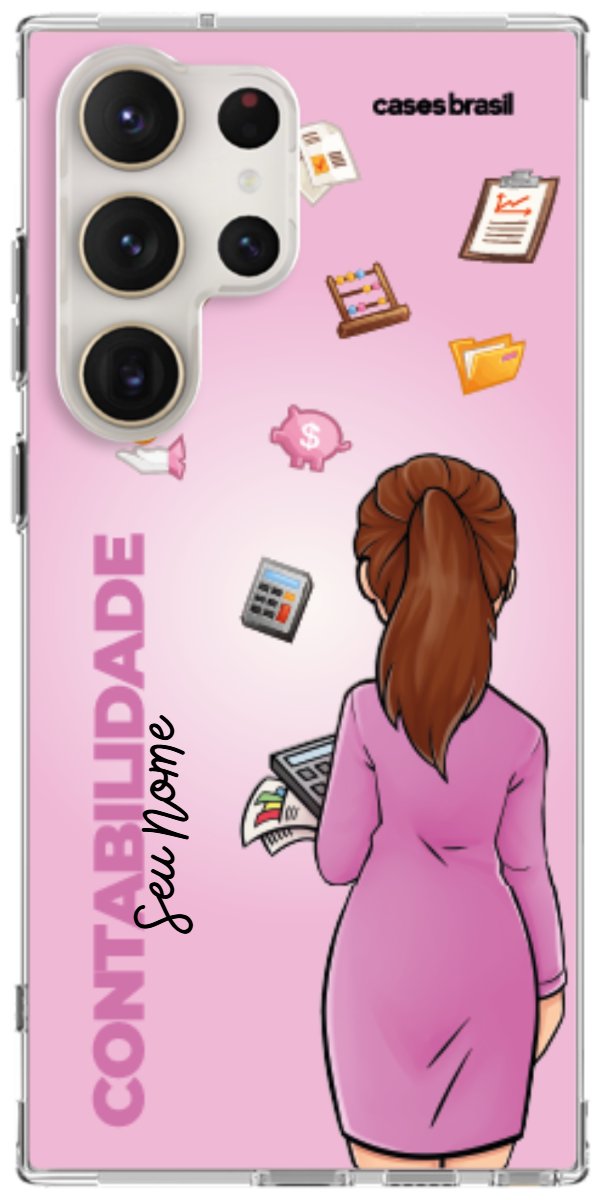Capinha para Celular Contabilidade - Boneca Profissão Com Fundo