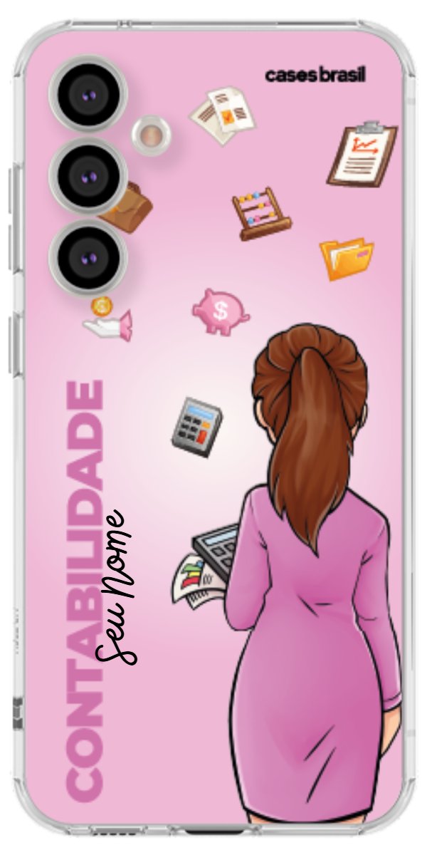 Capinha para Celular Contabilidade - Boneca Profissão Com Fundo