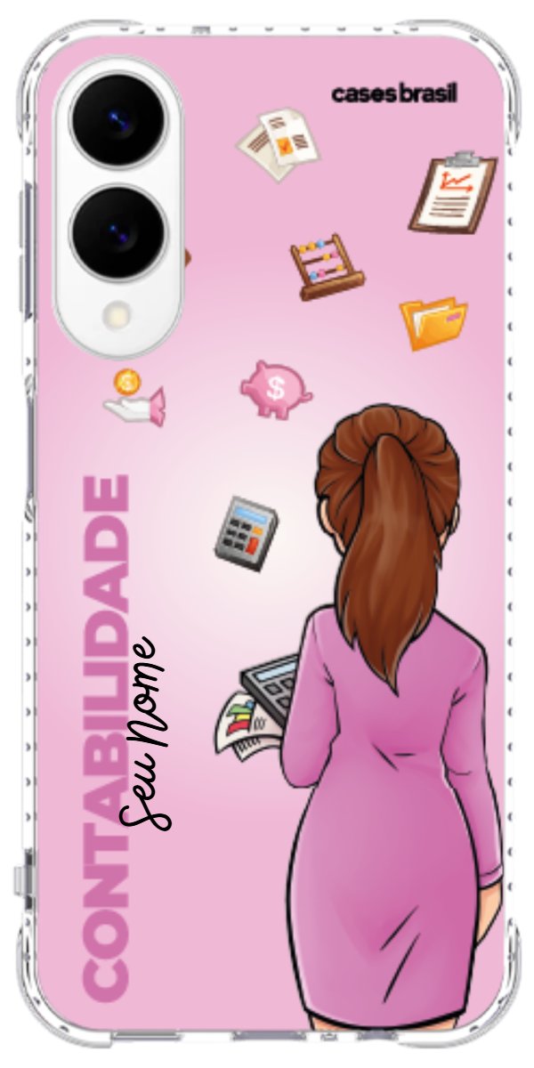 Capinha para Celular Contabilidade - Boneca Profissão Com Fundo