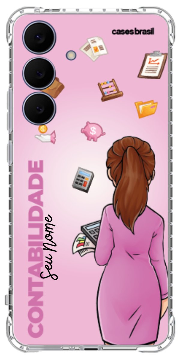 Capinha para Celular Contabilidade - Boneca Profissão Com Fundo