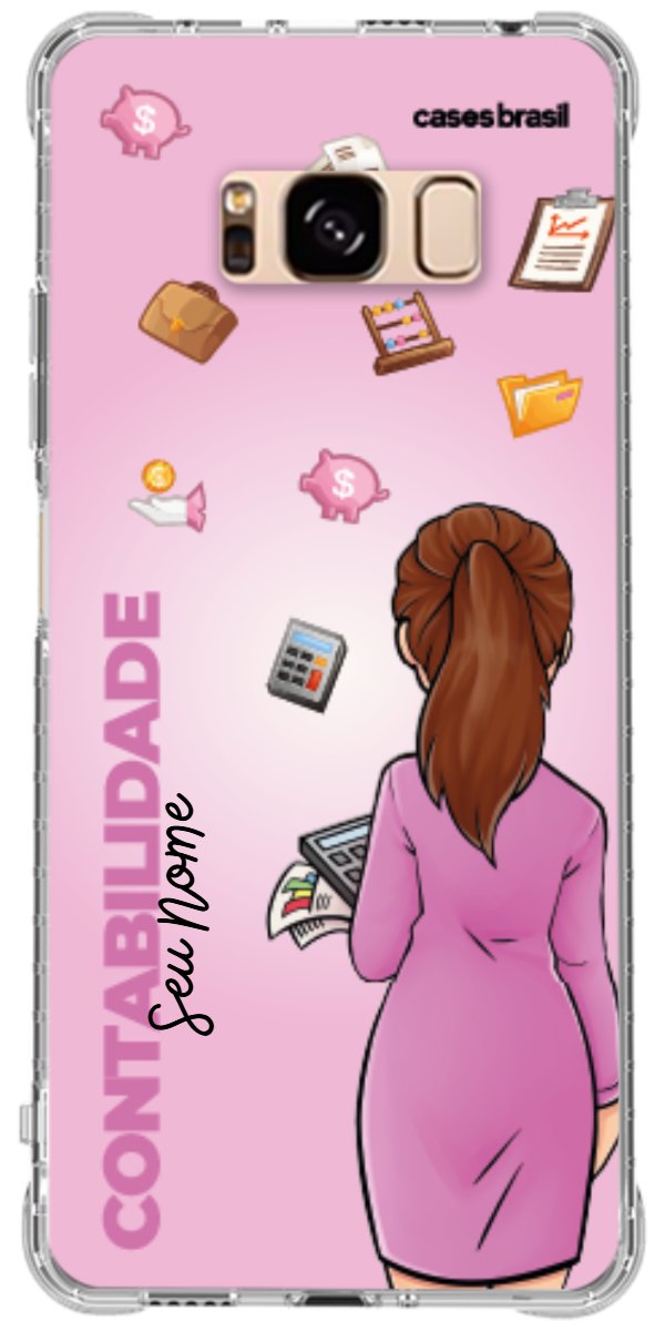 Capinha para Celular Contabilidade - Boneca Profissão Com Fundo