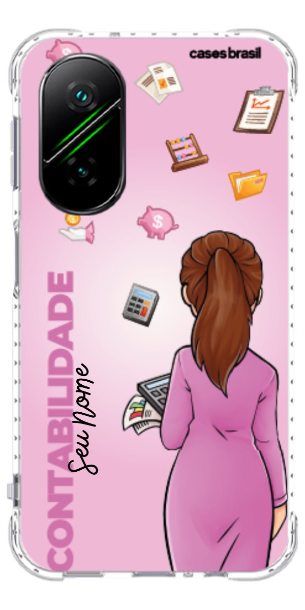 Capinha para Celular Contabilidade - Boneca Profissão Com Fundo
