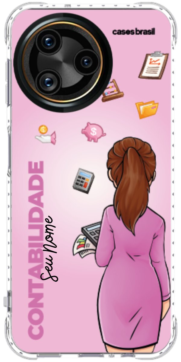Capinha para Celular Contabilidade - Boneca Profissão Com Fundo