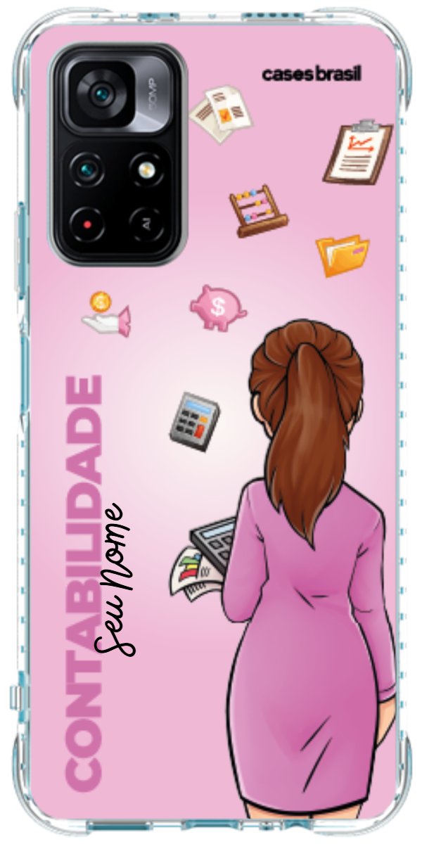 Capinha para Celular Contabilidade - Boneca Profissão Com Fundo