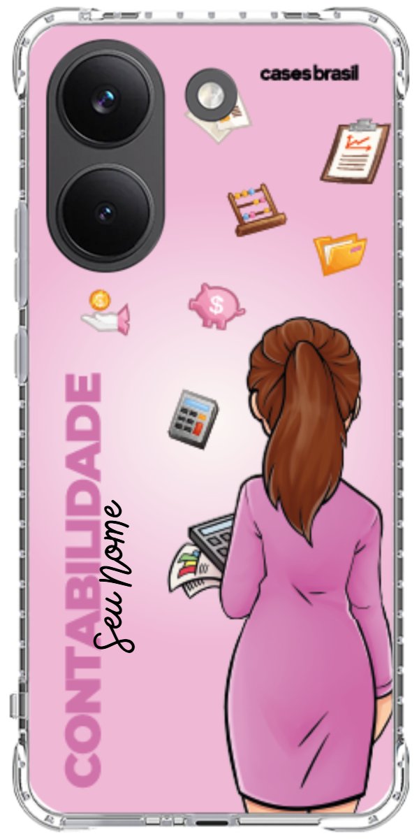 Capinha para Celular Contabilidade - Boneca Profissão Com Fundo
