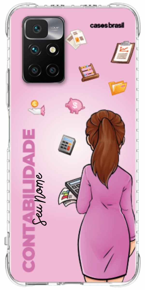 Capinha para Celular Contabilidade - Boneca Profissão Com Fundo