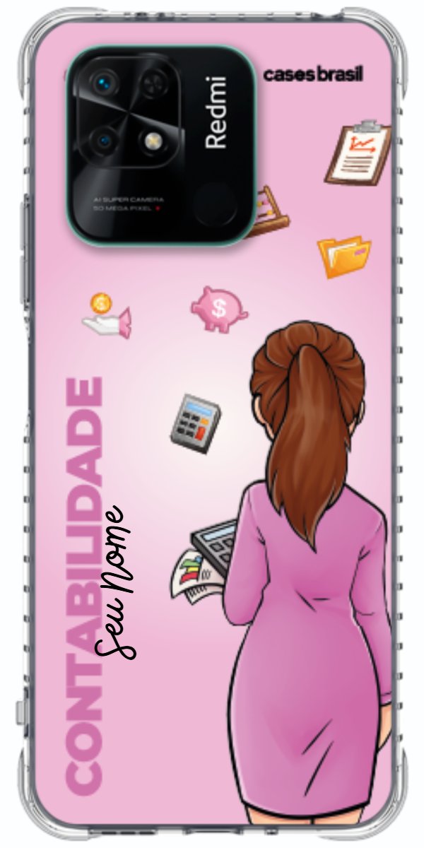 Capinha para Celular Contabilidade - Boneca Profissão Com Fundo