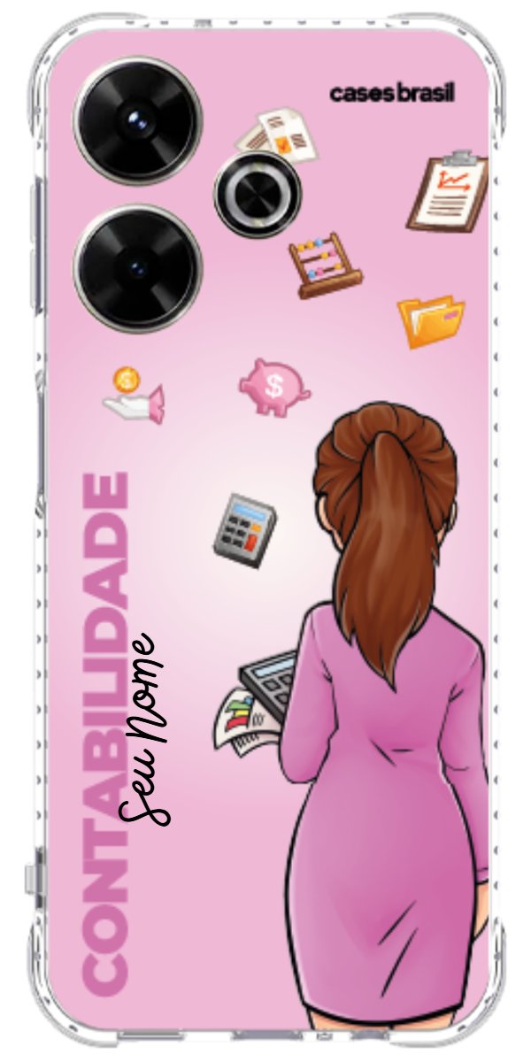 Capinha para Celular Contabilidade - Boneca Profissão Com Fundo