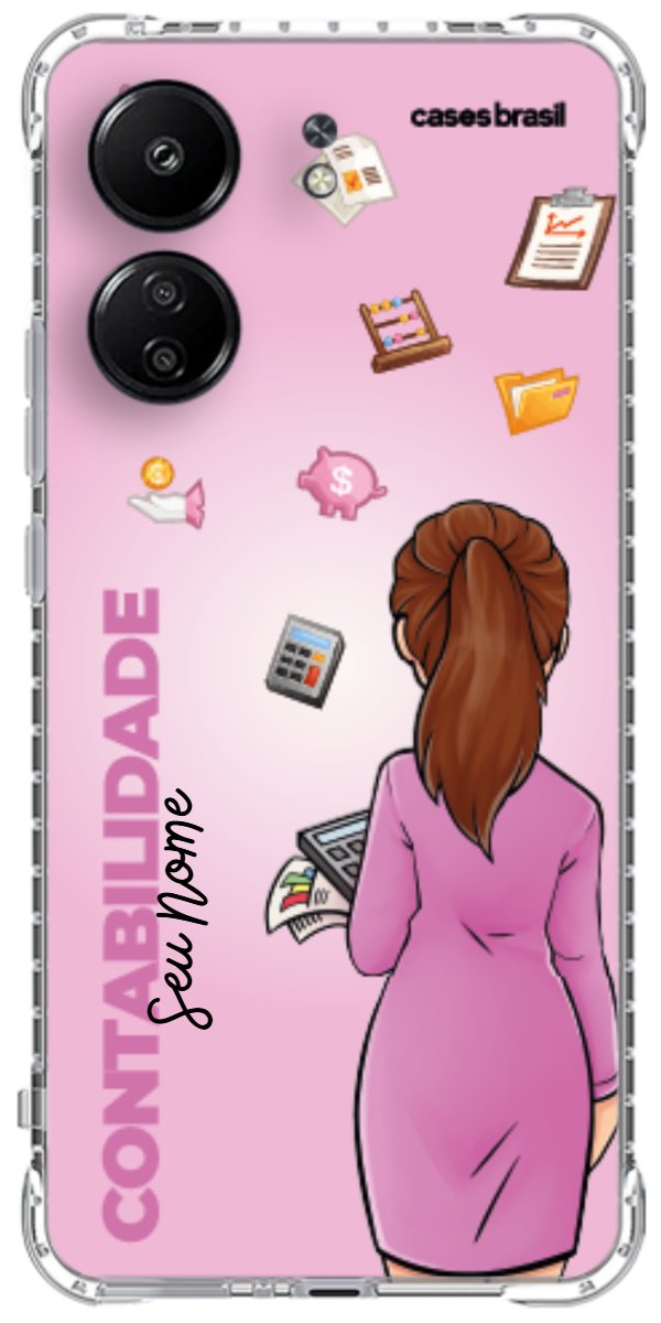 Capinha para Celular Contabilidade - Boneca Profissão Com Fundo