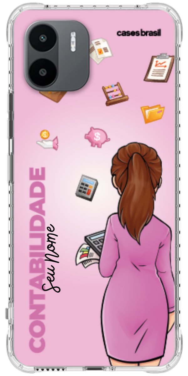 Capinha para Celular Contabilidade - Boneca Profissão Com Fundo
