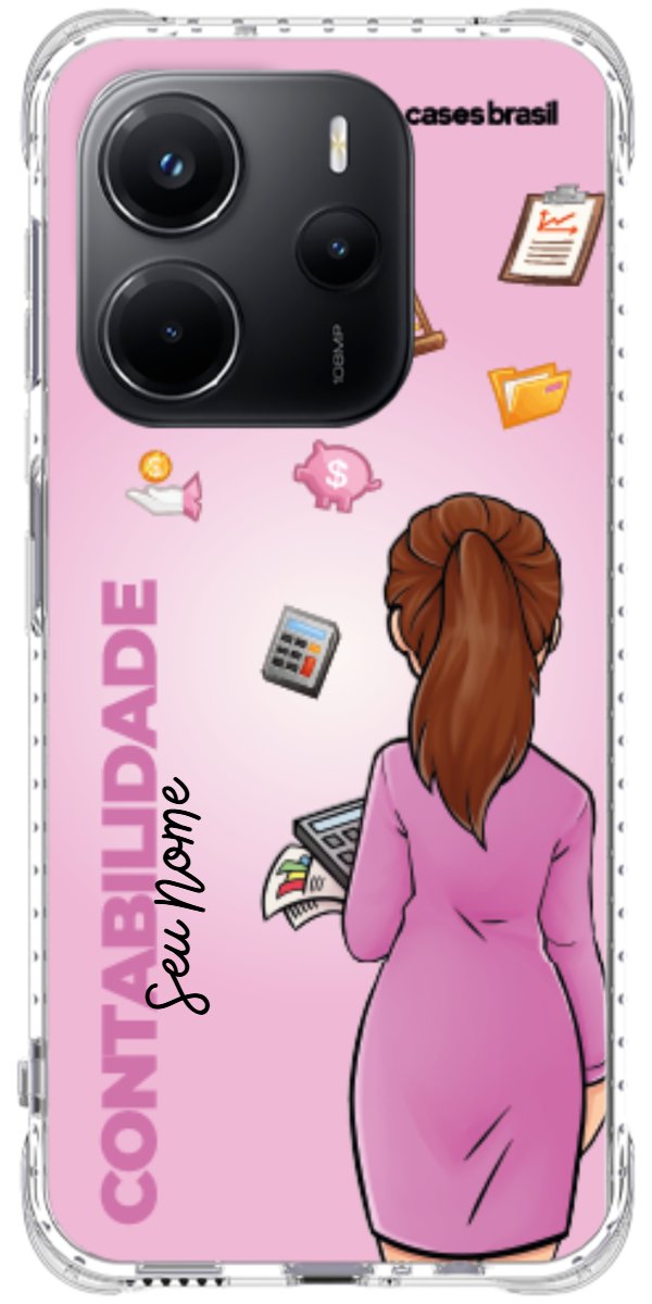 Capinha para Celular Contabilidade - Boneca Profissão Com Fundo