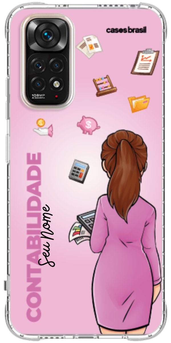 Capinha para Celular Contabilidade - Boneca Profissão Com Fundo